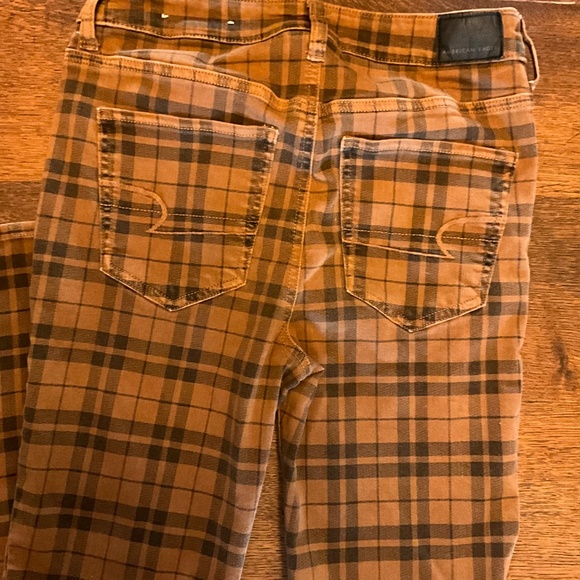 American Eagle brown plaid women’s size 6 regular pants - Picture 3 of 6